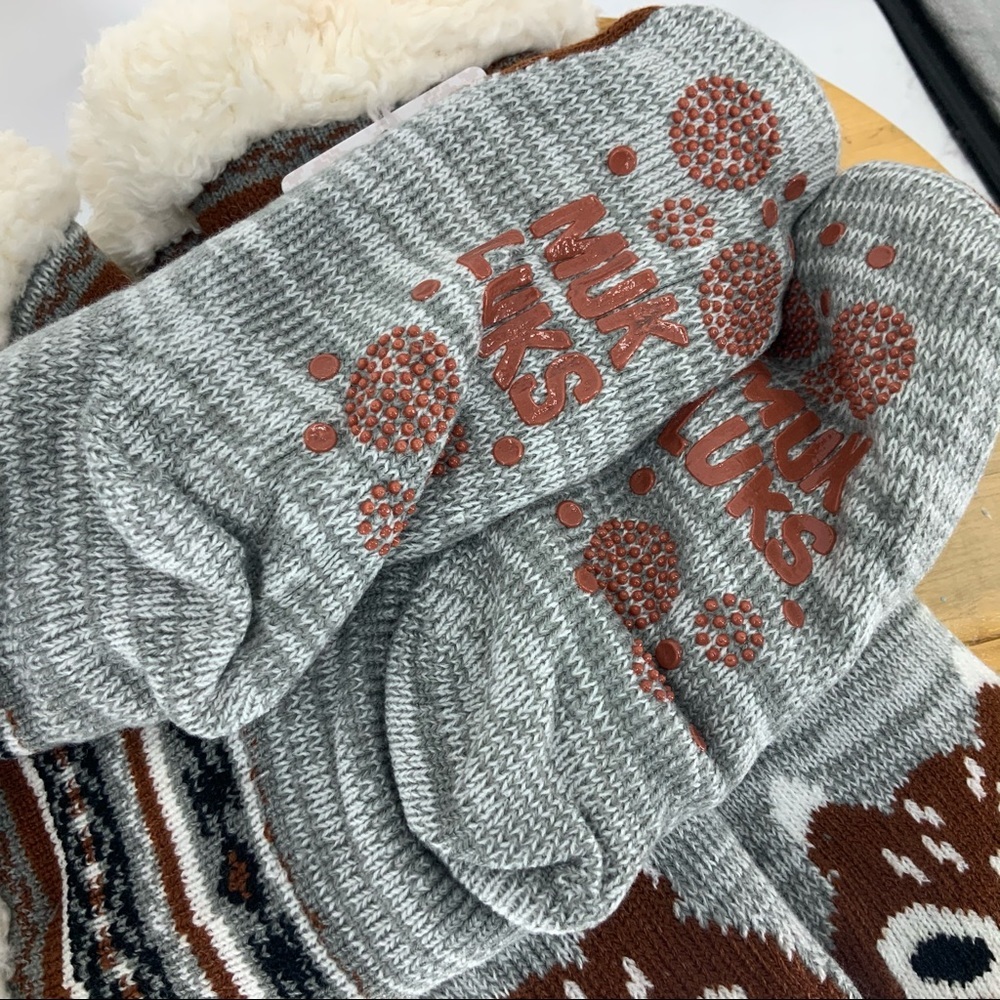 Muk Luks fox print cabin sock - Picture 5 of 6